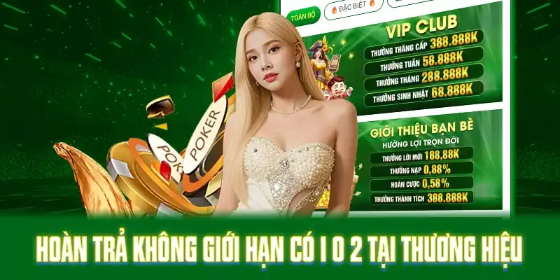 Hoàn trả không giới hạn có 1 0 2 tại thương hiệu
